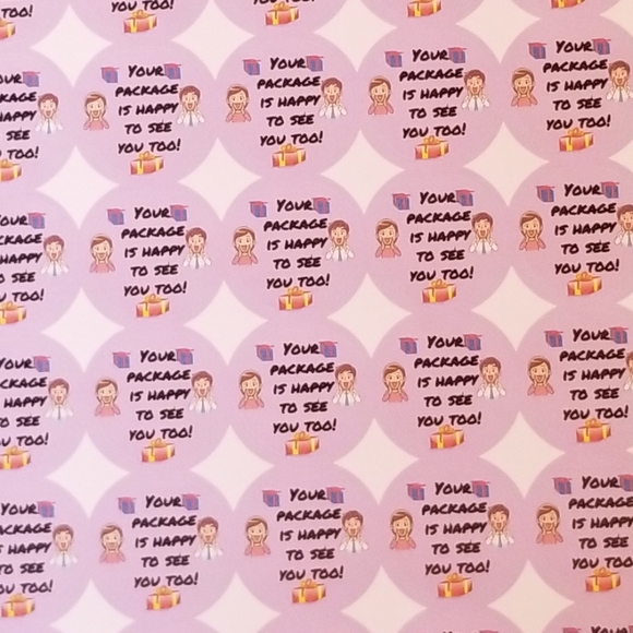 90 labels Your Pkg Happy See You Too Purple Matte - Picture 2 of 4